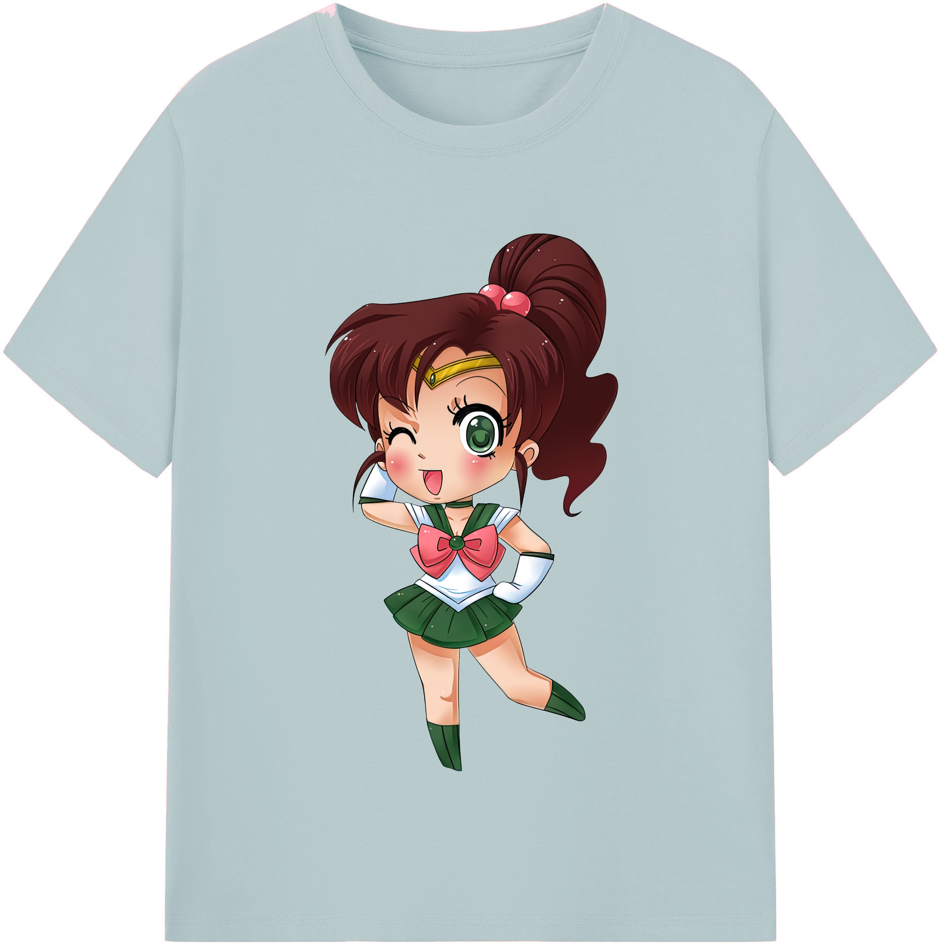（画像用） 美少女戦士セーラームーン 木野 まこと きの まこと Sailor Moon Kino Makoto （セーラージュピター；Sailor Jupiter） 綿100％半袖Tシャツ（フロントプリント）